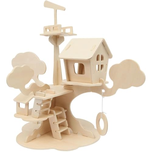 Marabu 317000000011 - KiDS 3D Holzpuzzle Baumhaus, mit 37 Puzzleteilen aus...