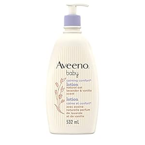 Aveeno Baby Calming Comfort Moisturizing Lotion with Relaxing Lavender & Vanilla Scents, Non-Greasy Baby Body Lotion, Natural Oatmeal & Dimethicone, Paraben- & Phthalate-Free, 532mL
