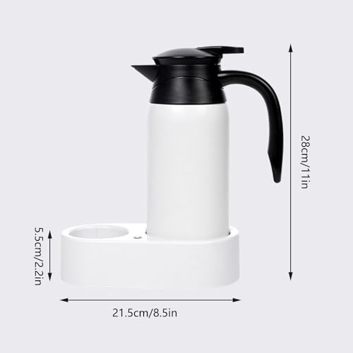 Tetera eléctrica de coche con capacidad 800ml acero inoxidable miniatura 7