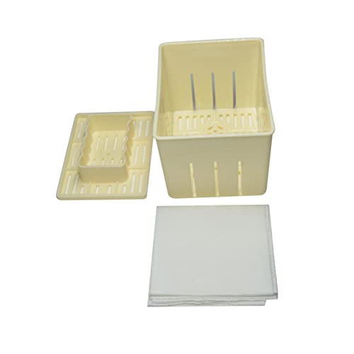 MYXP Tofu Press Mould Plastic DIY Homemade Tofu Maker Pressing Mold Kit Cheese Cloth Kitchen Tools Beige