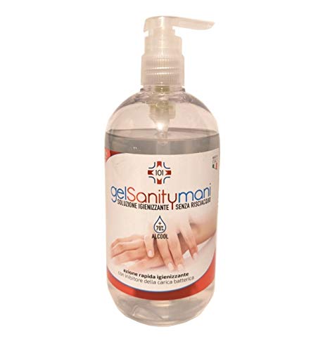 Sanity 101 Gel Tascabile Igienizzante Mani 70% Alcool Senza Risciacquo - 500 Ml
