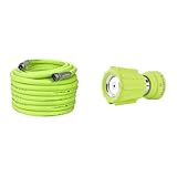 Flexzilla Garden Hose 3/4 in. x 100 ft., Heavy Duty, Lightweight, Drinking Water Safe, ZillaGreen - HFZG6100YW-E & Garden Hose Nozzle - Heavy Duty Twist Action, NFZG62, ZillaGreen™