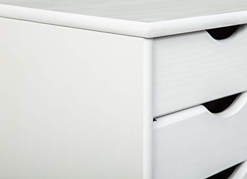 Bürokommode mit sechs Schubladen auf Rollen, Farbe weiß, 36 x 65 x 40 cm – Bild 5