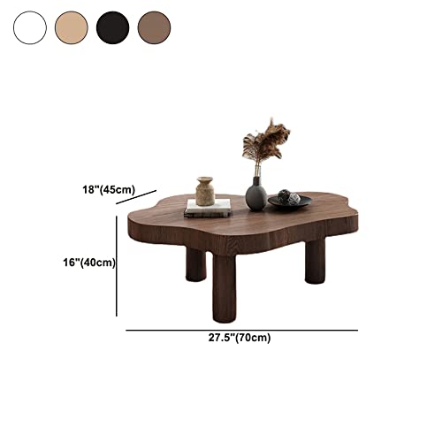 Runnup Free Shape Coffee Table With 3 Legs Base Design Pine Cocktail Table - Black - 27.5" L X 18" W X 16" H (Table Only) #TOP1