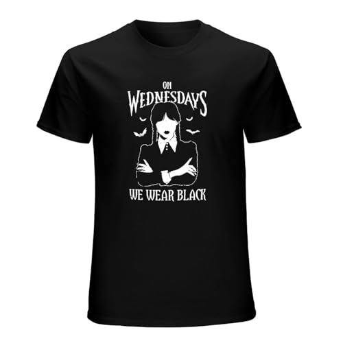 NINEAIR Addams On Wednesdays We Wear Black Top TV Show Gift Camiseta unisex de manga corta, color negro, Negro, M