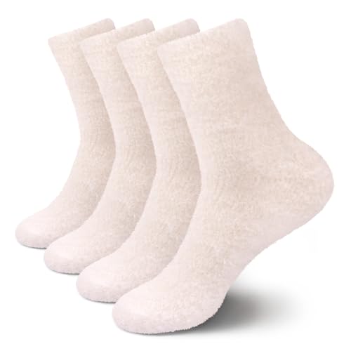 Image of BambooMN Women's Fuzzy Soft Colored Socks