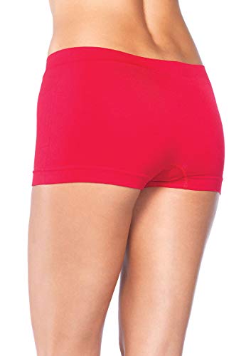 Leg Avenue Women's Spandex Boy Shorts, Red, One Size