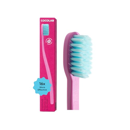 Cocobrush Ultra Soft Toothbrush by Cocolab Compact Head Bristles for Teeth Cleaning Sensitive Gums Oral Care Manual Toothbrush for Adults and Kids Cherry Blossom