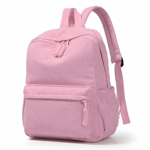 Mochila Veludo Unissex Anti Furto Blogueira Tendência Trabalho Faculdade Grande Costa Passeio Social KAMUFLE (Rosa)