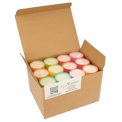 Image of Stonebriar 48 Pack Multicolor Unscented 6 to 7 Hour Long Burning Tea Light Candles