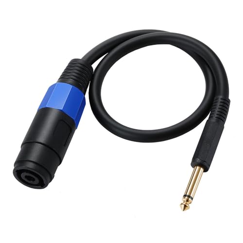 Speakon - Conector hembra a cable amplificador de audio TS macho de 6,35 mm