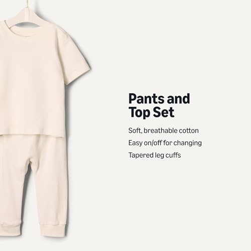 Amazon Essentials Baby_Boys Pant & Top Set, Ivory, 2T - image 3