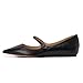 XYD Women Pointed Closed Toe Buckle Strap Flats Slip On Bridal Dress Ballet Style Shoes 4 Black