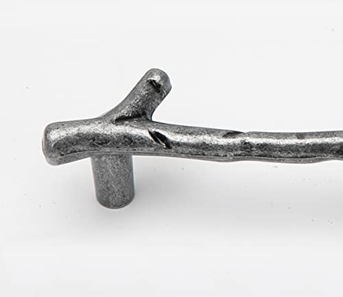 ESreake 4Pcs Large Vintage Tree Twig Branch Cabinet Knobs Pulls Handles,Zinc Alloy Drawer Pull Handle for Farmhouse Cabin Mountain House Kitchen Cupboard (4 Pack, Hole Distance 5", Ancient Silver) by ESreake - Used condition - Image 6