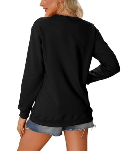 Halloween Sweatshirt Women Why Yes Actually I Can Drive a Stick Shirts Witch Graphic Long Sleeve Pullover Tops2