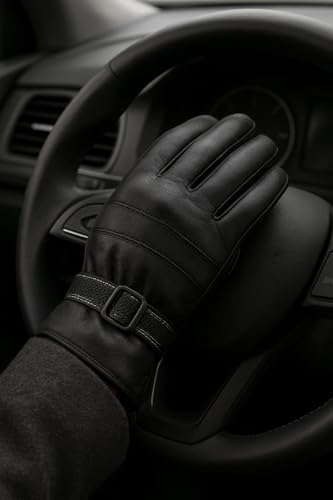 Image of TLN Genuine Leather Gloves for Men | Premium Soft & Warm Winter Gloves | Stylish Driving, Biking & Riding Gloves | Durable Hand Gloves for Outdoor, Motorcycle & Daily Use
