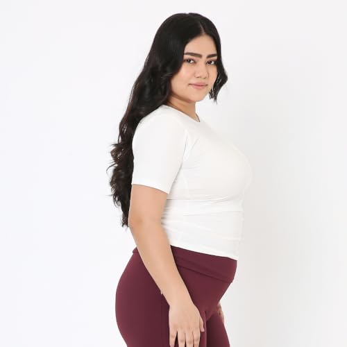 Image of Terractive Women's Cuddle Baby T - Soft Premium Cotton Half Sleeve Tee - Stretch Fit Tagless Comfort Lightweight Breathable Everyday Wear Casual Top for Lounging Layering or Outings