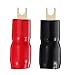 IMIKEYA Crimp Connectors Terminal Adapters 0GA Copper Gold Plated Spade Terminal Fork Adapters Speaker Crimp Barrier Spades A0326 Connectors Plugs Automotive