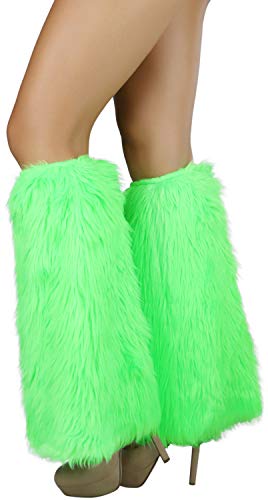 Image of ToBeInStyle Women's Faux Vibrant Fur Retro Daring 60' Inspired Ravewear Knee High Leg Warmers