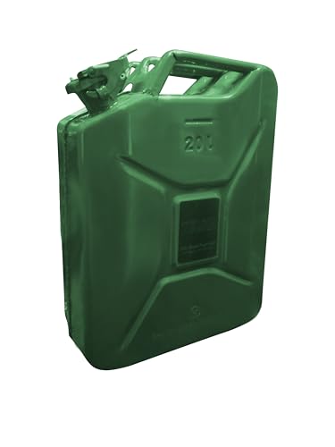 Image of AXL's Trunk UN and PESO certified Fuel Steel Jerry Can for Petrol /diesel /kerosene Storage (20 Litres) Green