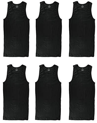 Gelante 6 Packs 100% Cotton Athletic Men's Basic Tank Top