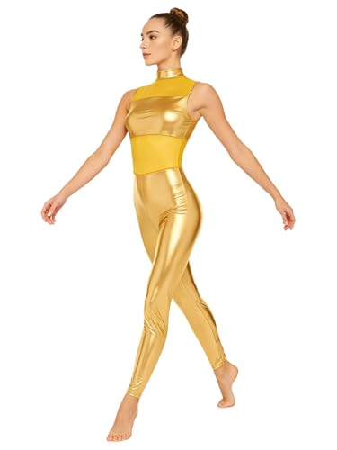 Body metallique femme holographique col roule une piece