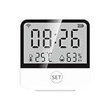 aqxreight Sensor WiFi de Temperatura y Humedad con Pantalla LCD Grande: Dispositivo Doméstico para Monitoreo en Tiempo Real, Funciona con Aplicación, Ideal para Dormitorio, Oficina, Sala de Estar,