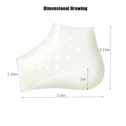Image of Height Increase Insoles - 1 Inch Invisible Heel Lift Inserts for Men and Women, SEBS Soft Gel Shoe Lifts for Uneven Legs & Achilles Tendinitis, Discreet Heel Lifts for High-Top Sneakers & Boots, White