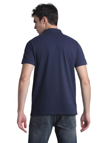Image of Jack & Jones Men Cotton Solid Slim Fit Polo T-Shirt