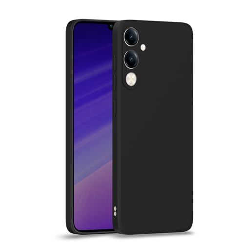 Image of Outlouders Back Cover for iQOO Z10 lite 5G / Vivo T4 lite 5G / Y19 5G / Y19e / Y04 4G / Y29s 5G | Camera Protection | Durable Soft Matte Silicone Bumper Case (Black)