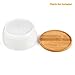 Binwen 6.5 inch Round Ceramic White Succulent Cactus Planters Pots with Drainage Bamboo Trays - Plants Not Included