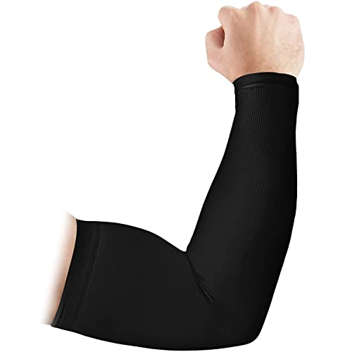 Image of INNERSTYLE Cotton UV Protection Arm Sleeves /Hand Socks - Fingerless, Sun Protection Gloves for Men and Women (Black)