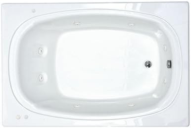 4872CWL St. Lucia 72" x 48" Rectangular Whirlpool Tub Drain Location: Right, Finish: White, Trim Finish: Polished Chrome