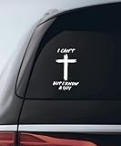 UNLRAE 2PCS Car Stickers,I Can’t But I Know A Guy Automotive Decals,Car Accessories Jesus Christian Cross Bumper Stickers,Suitable for All Cars Trucks Vans SUVs Bumper Windows Decoration (White)