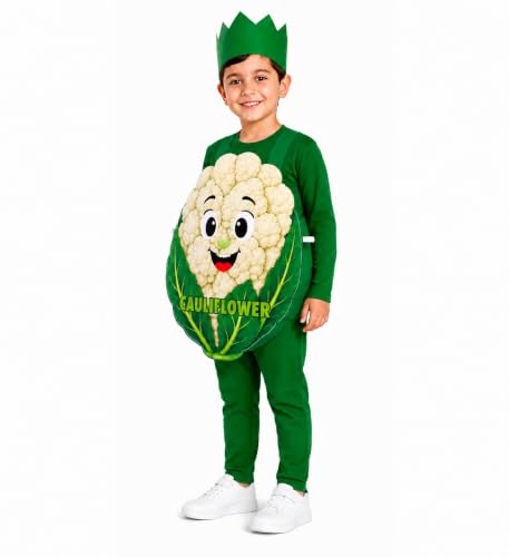Image of Raj Costume Kids Fruit & Vegetable Fancy Dress Costume | Soft Felt Fruit and Vegetable Cutout Costume for Boys & Girls | School Annual Function