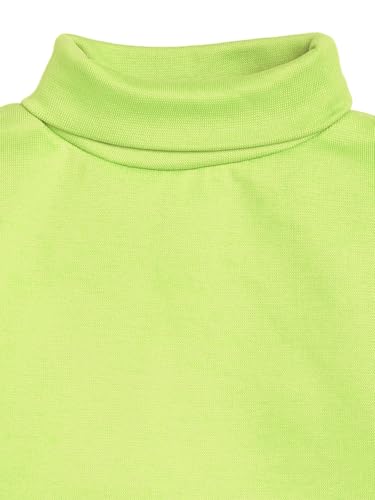 Image of Baba & Baby Kids Highneck Turtle Neck Cotton t-Shirt for Boys for Boys and Girls (4 Years-5 Years, Lime Green)
