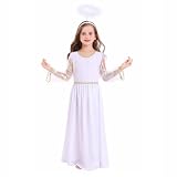 Funjoyz Disfraz de ángel Niños Niñas Vestido Blanco Angelito Para Navidad Halloween Año Nuevo Carnaval Mascarada Fiesta de Cumpleaños Cosplay,Accesorios de Ropa de ángel,A2