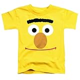 PopFunk Classic Toddler Kids Sesame Street Bert Face Unisex Boy Girl Short Sleeve Graphic T-Shirt, Size 2T
