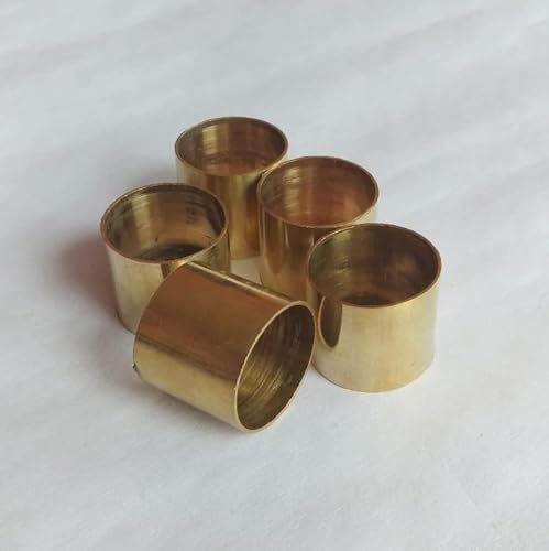 Set of 5 Solid Brass Ferrules for Walking Stick – Cane Collar Rings for Wooden Shaft – Durable Brass Accessories for Walking Cane Repair or Custom Stick Making