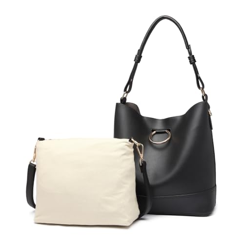 Miss Lulu Handtasche Damen Schultertasche Handtaschen Tragetasche Damen 2、3、4-teiliges Set für Büro Schule Einkauf Reise Geschenk