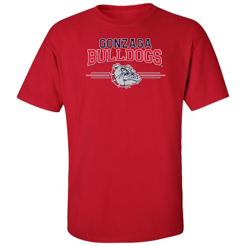 CornBorn Gonzaga Basketball Shirt - Gonzaga Bulldogs T Shirt - 3-Stripe Head Logo - Red - XL