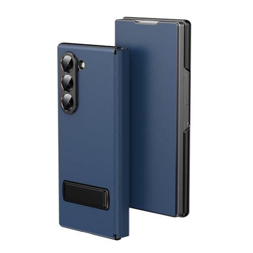 Étui Samsung Z Fold 6 bleu pour le bureau et les voyages avec support vidéo ajustable