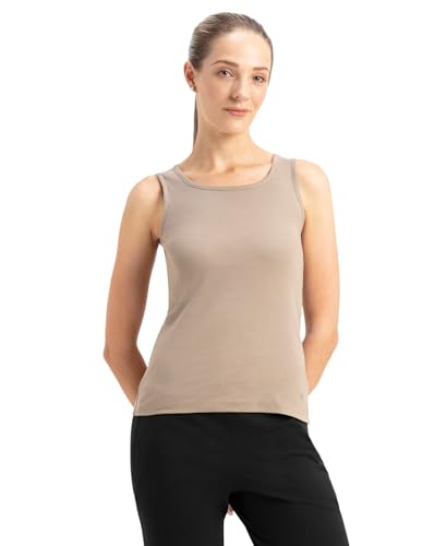 Image of Jockey A113 Women's Super Combed Cotton Rib Fabric Slim Fit Solid Tank Top