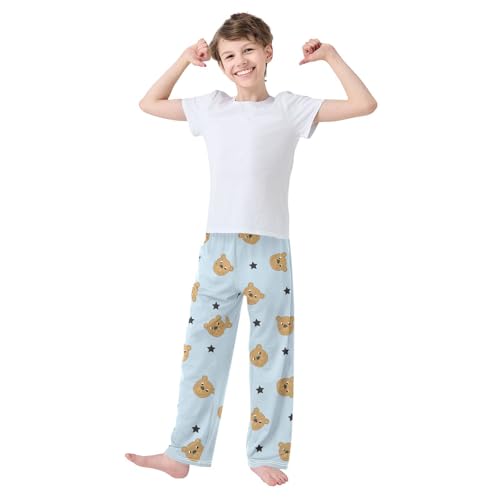 Boys' Pants Brown Bear Black Star Blue Long Bottoms Jogger Pants Elastic Waist Trousers with Pockets S-XL2