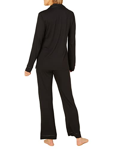Cosabella Women's Bella Long Sleeve Top & Pants Pajama Set, Black/Black, Small #TOP1