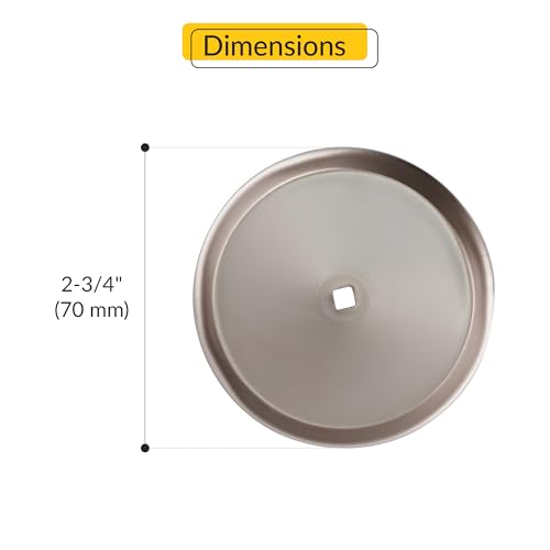 BRIXWELL 900-10221SNK-XCP2 Metal Round Closet Knob Backplate Satin Nickel 2-3/4\" - Pack of 2 - Thumbnail 2