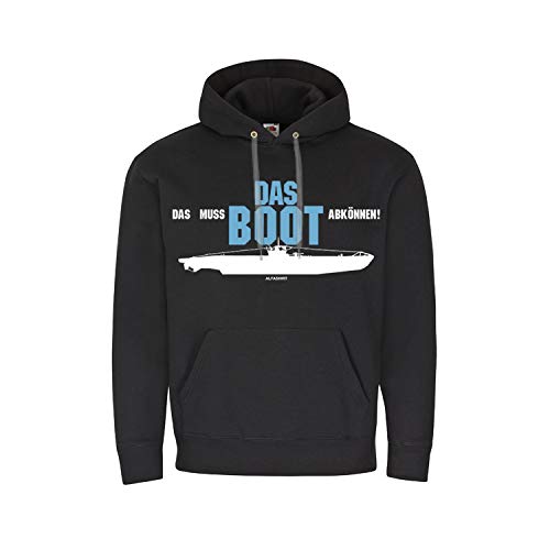 Pull à capuche imprimé avec motif marin Type VII-C noir
