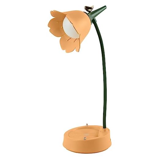 himmel Schreibtischlampe Kinder, Dimmbare LED Tischlampe mit 3 Farbtemperaturen, Wiederaufladbare Schreibtischlampe mit Touchsensor und Flexibles Arm, USB Nachttischlampe für Lesen, Lernen(gelb)