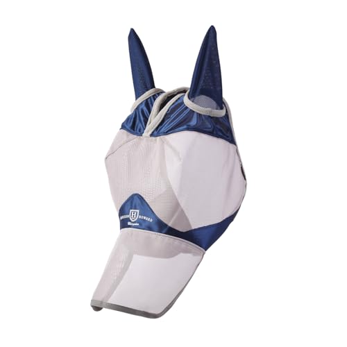 Harrison Howard Full Face Horse Fly Mask UV Protection and Breathable for Equine Use Comfortable Navy XS by Harrison Howard - Used condition - Image 3