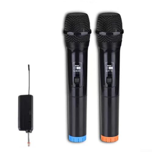 Sistema de micrófono inalámbrico recargable con batería de 1200 mAh y tiempo de carga de 3 horas para uso continuo de karaoke y voz (1 a 2)